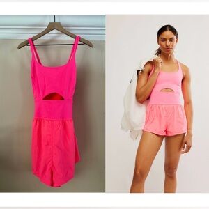Free People Righteous Sleeveless Runsie | Flamingo Fizz | XL | NEW / NWT
